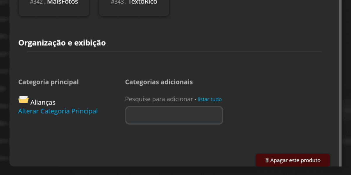 Imagem Apresentando a Organização e Exibição do Produto